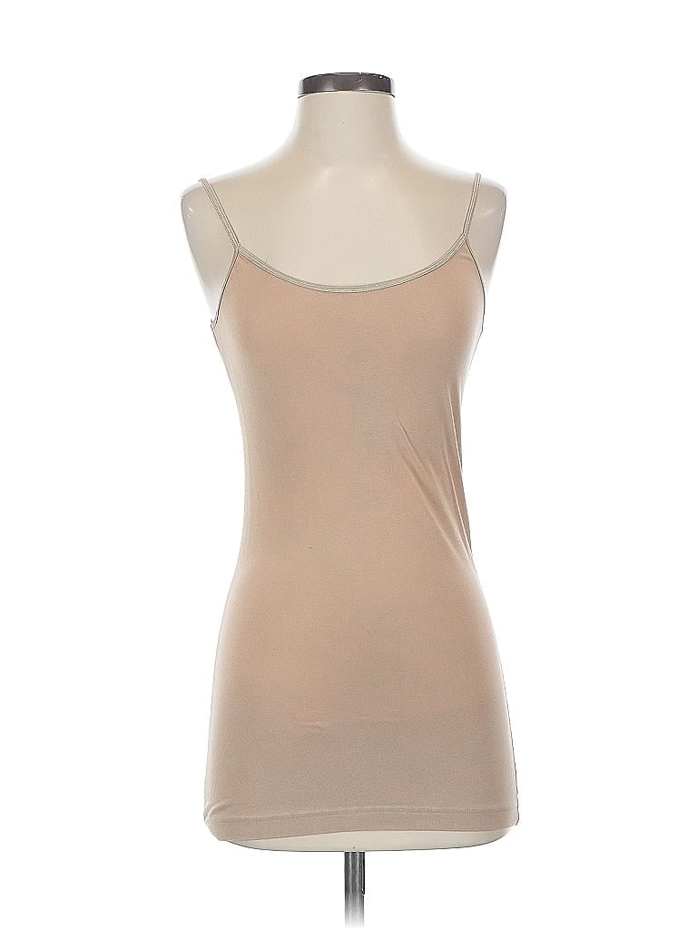 Pre-owned Unbranded Tank Top Tan Strapless Neckline Tops In Brown