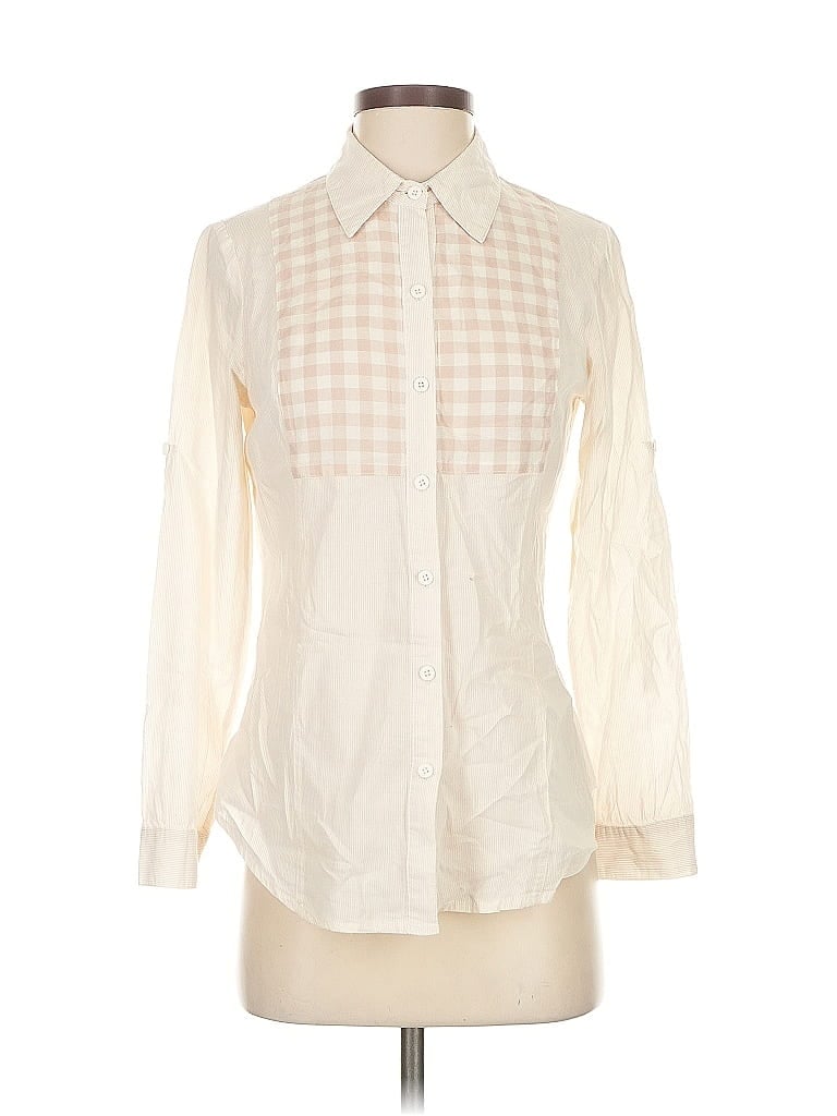Pre-owned Love Stitch Long Sleeve Blouse In White