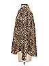 H&M 100% Polyester Animal Print Brown Long Sleeve Blouse Size 2 - photo 5