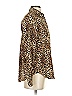 H&M 100% Polyester Animal Print Brown Long Sleeve Blouse Size 2 - photo 4