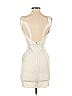 Terani Couture 100% Polyester Metallic Silver Ivory Cocktail Dress Size 2 - photo 2