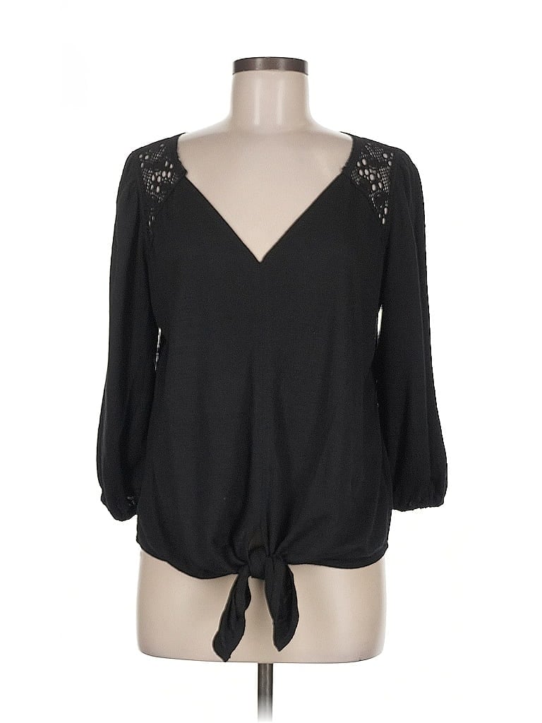 Pre-owned Max Studio 3/4 Sleeve Blouse In Black