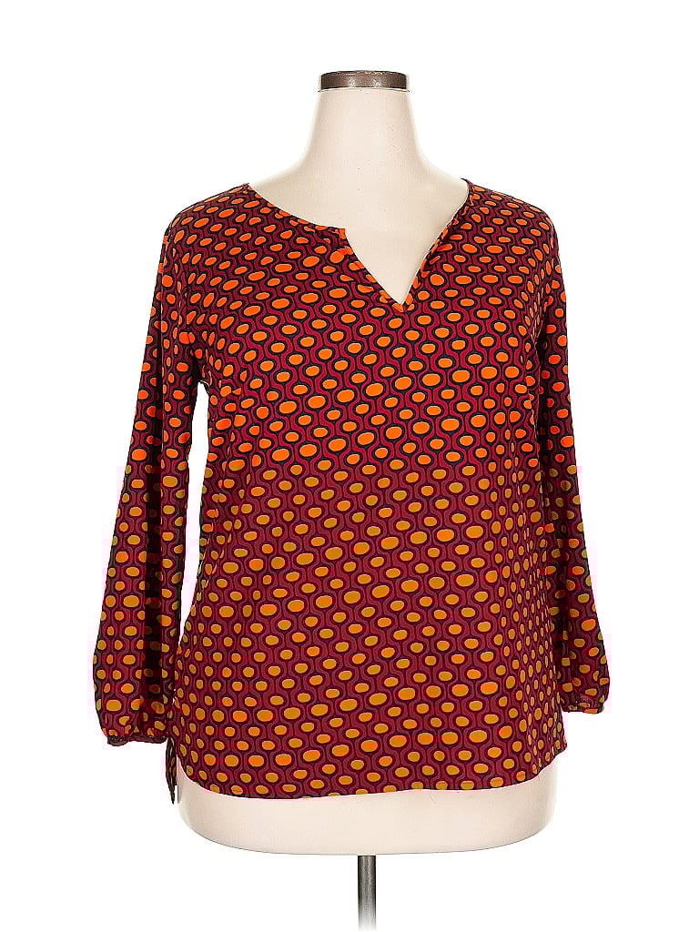 Pre-owned Merona 3/4 Sleeve Blouse In Orange