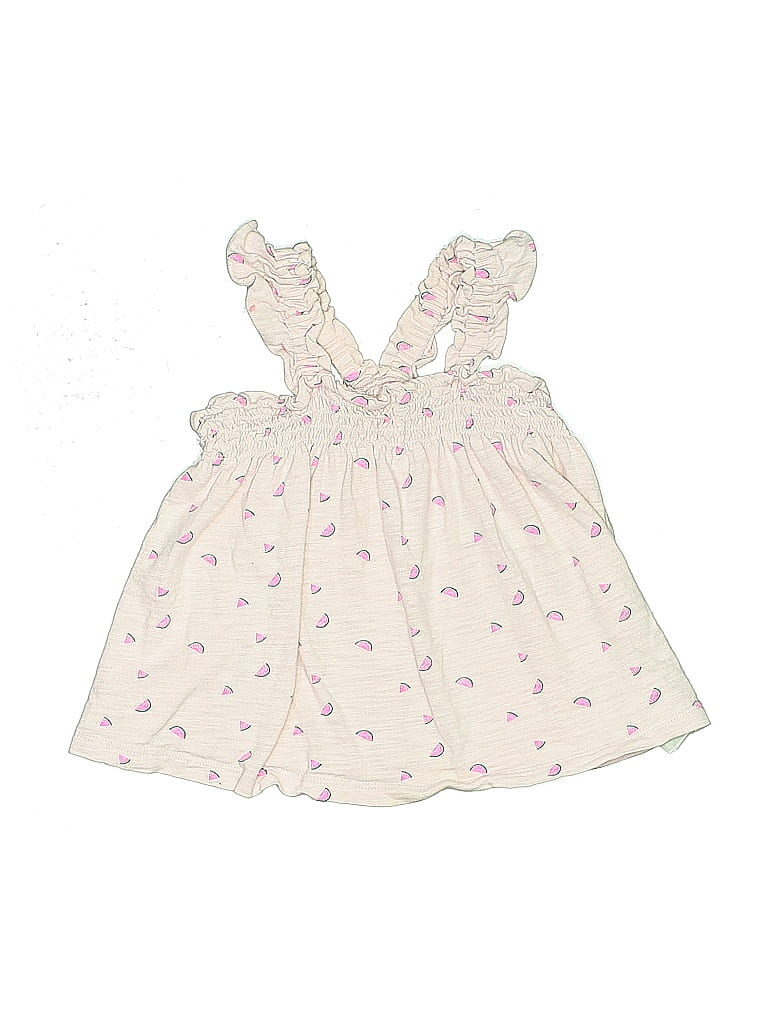 Pre-owned Baby Gap Kids' Sleeveless Top Pink Ruffles Neckline Tops