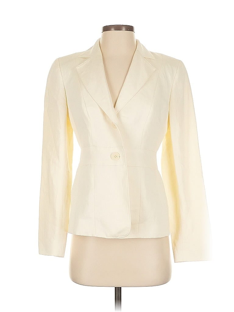 Pre-owned Ann Taylor Loft Blazer Jacket In White