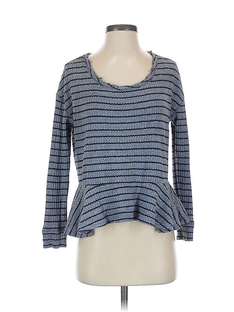 Pre-owned We The Free 3/4 Sleeve Top Blue Scoop Neck Tops