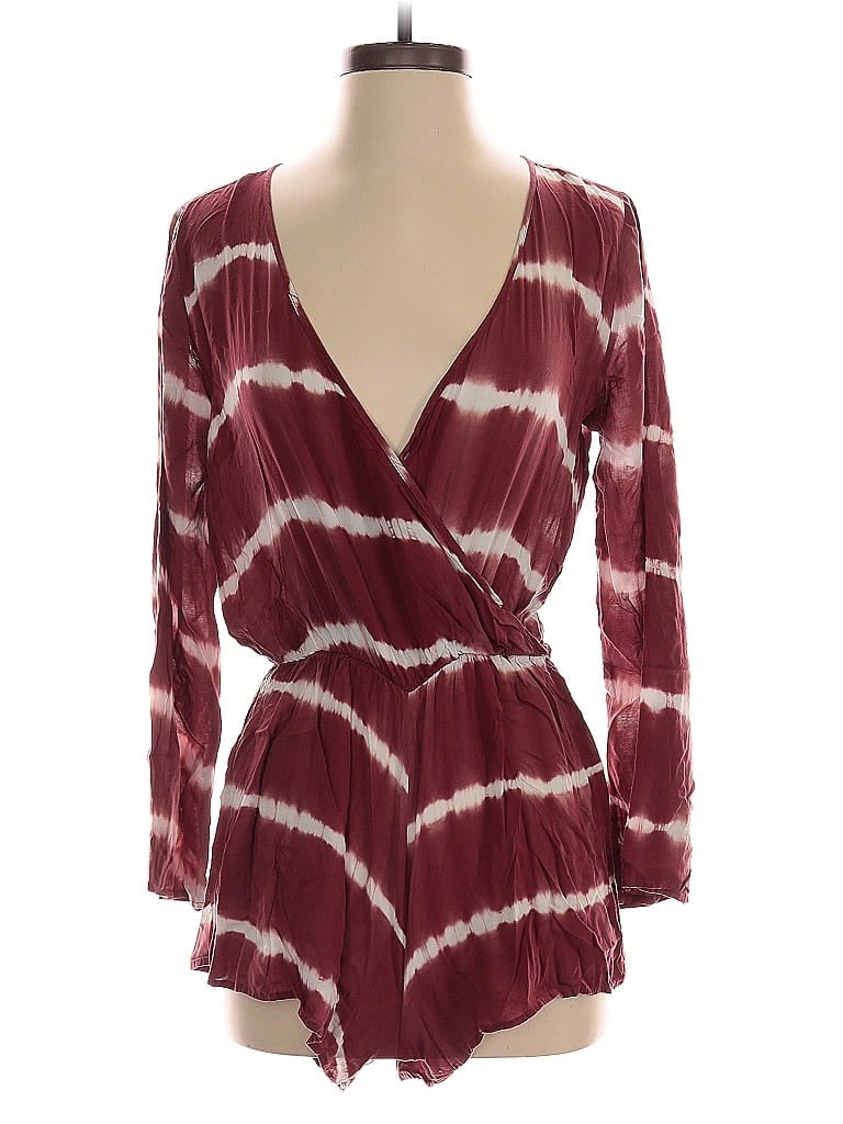 Pre-owned Lovestitch Romper In Burgundy