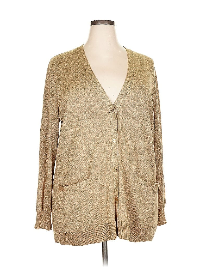Lauren by Ralph Lauren Tan Silk Cardigan Size 3X - photo 1