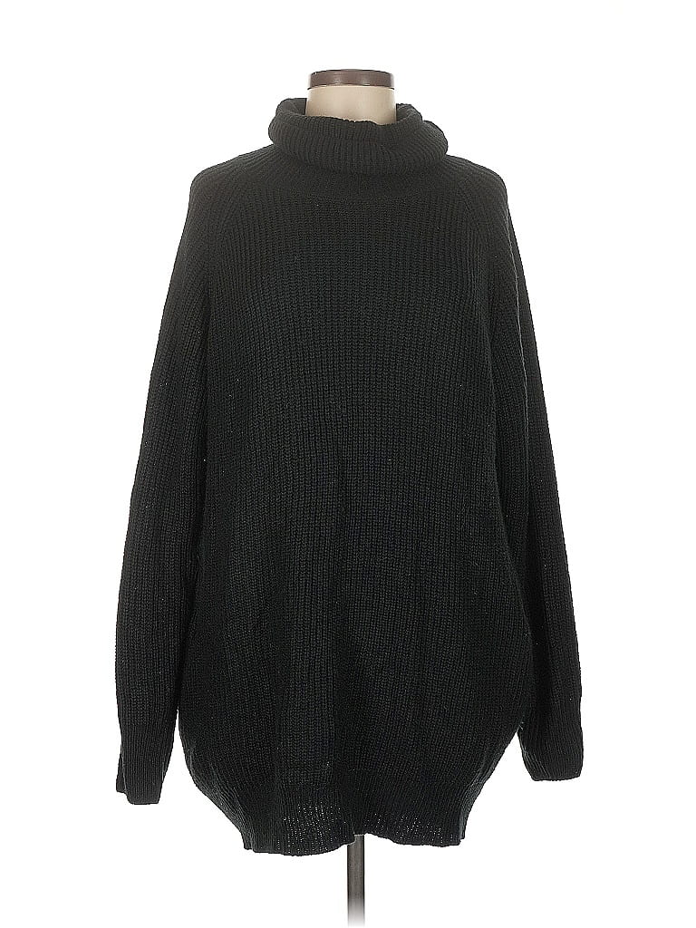 Pre-owned Unbranded Turtleneck Sweater In Black
