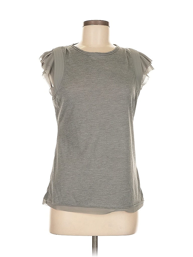 SIMPLY VERA VERA WANG Pre-owned Sleeveless Top Gray Ruffles Neckline Tops
