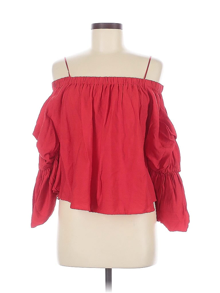 Pre-owned Lush 3/4 Sleeve Blouse In Red