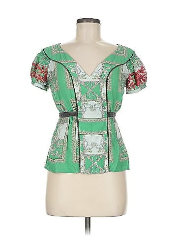 Floreat Short Sleeve Silk Top (view 1)