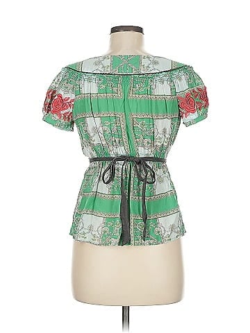 Floreat Short Sleeve Silk Top (view 2)