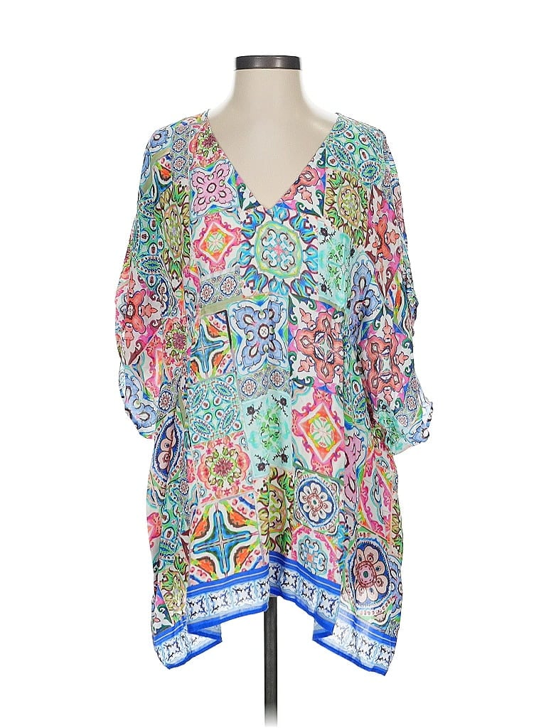 Click to view more detailed imagery on our partner's website Pre-owned Nanette Lepore 3/4 Sleeve Blouse In Blue