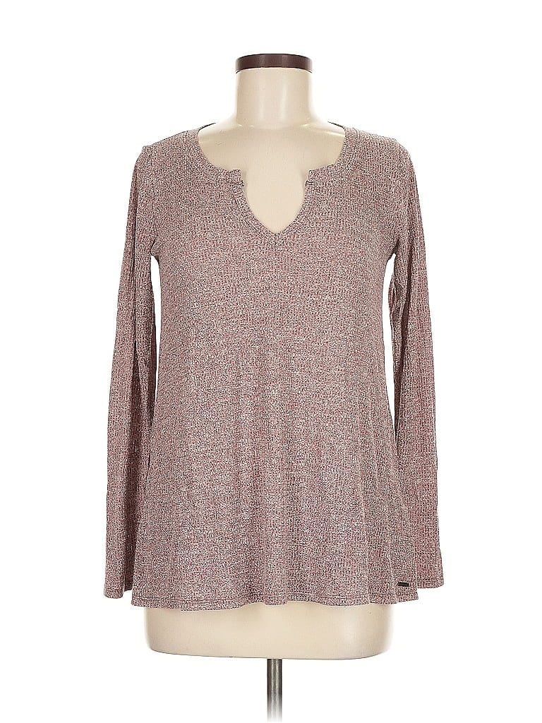 Pre-owned Hollister Long Sleeve T-shirt In Brown