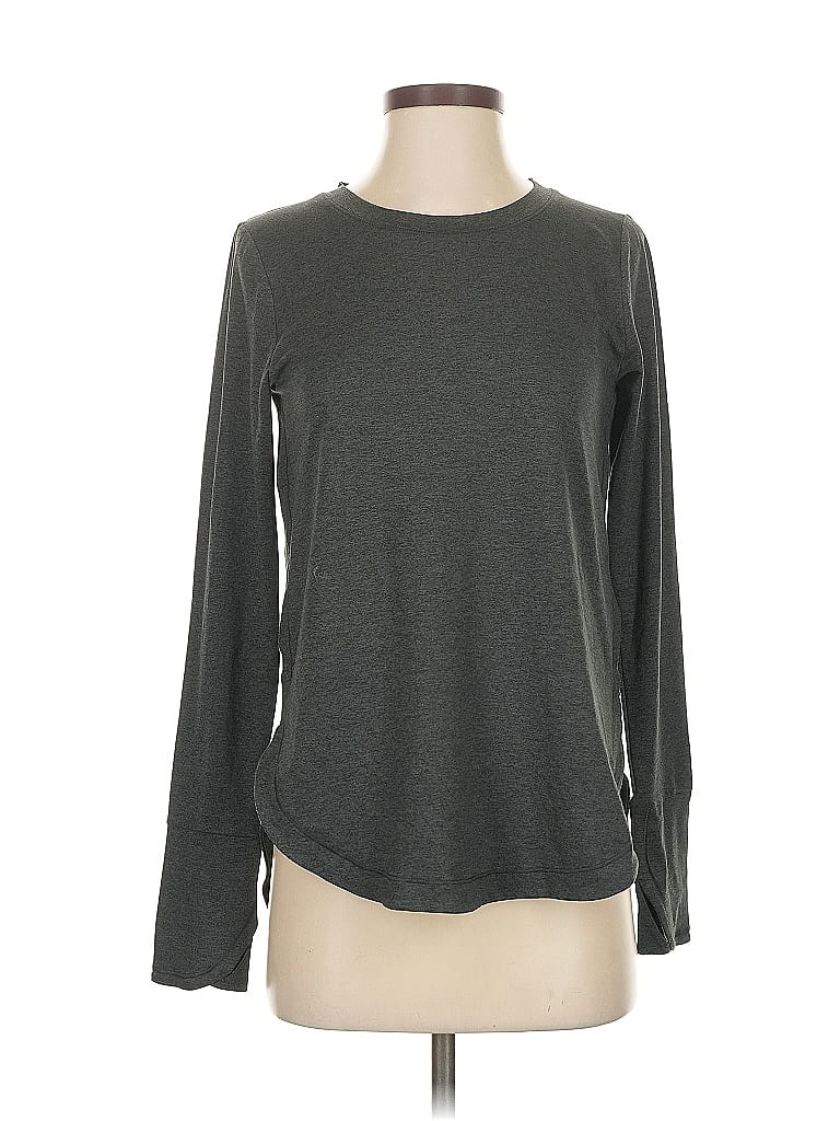 Pre-owned Athleta Long Sleeve T-shirt In Gray