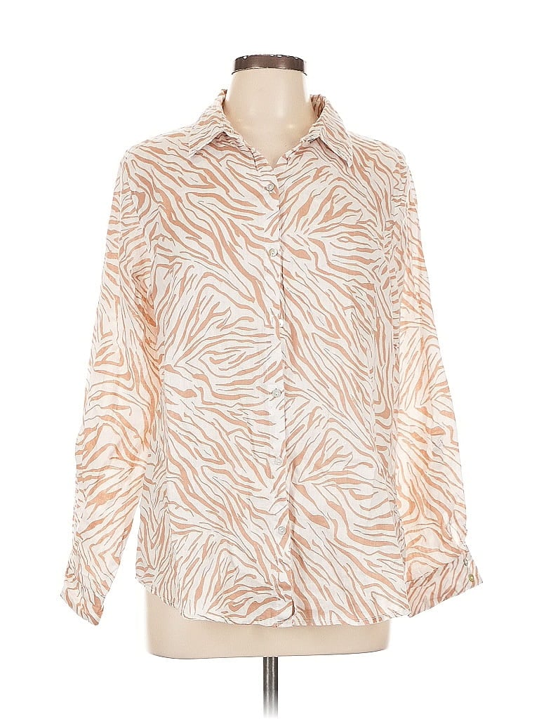 Pre-owned Cynthia Rowley Long Sleeve Blouse In Orange