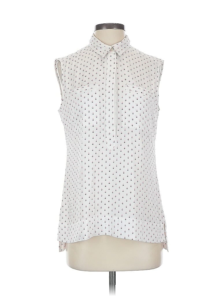 Pre-owned Ann Taylor Sleeveless Blouse In White