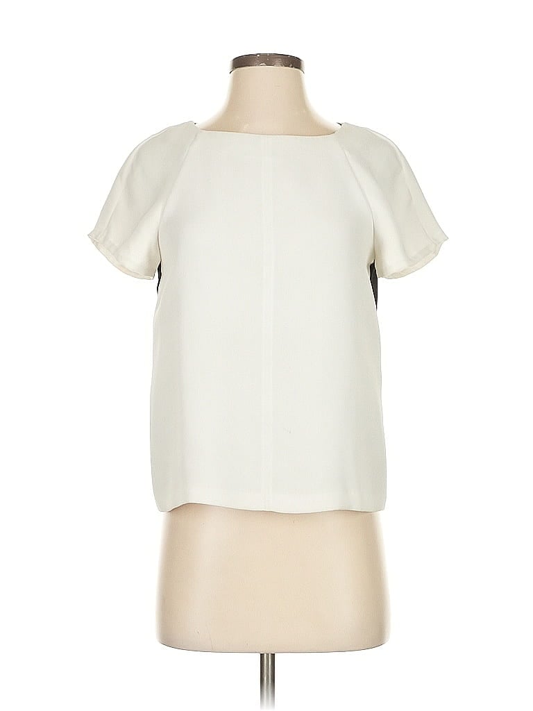 Pre-owned Alice And Olivia Alice + Olivia Short Sleeve Blouse In White
