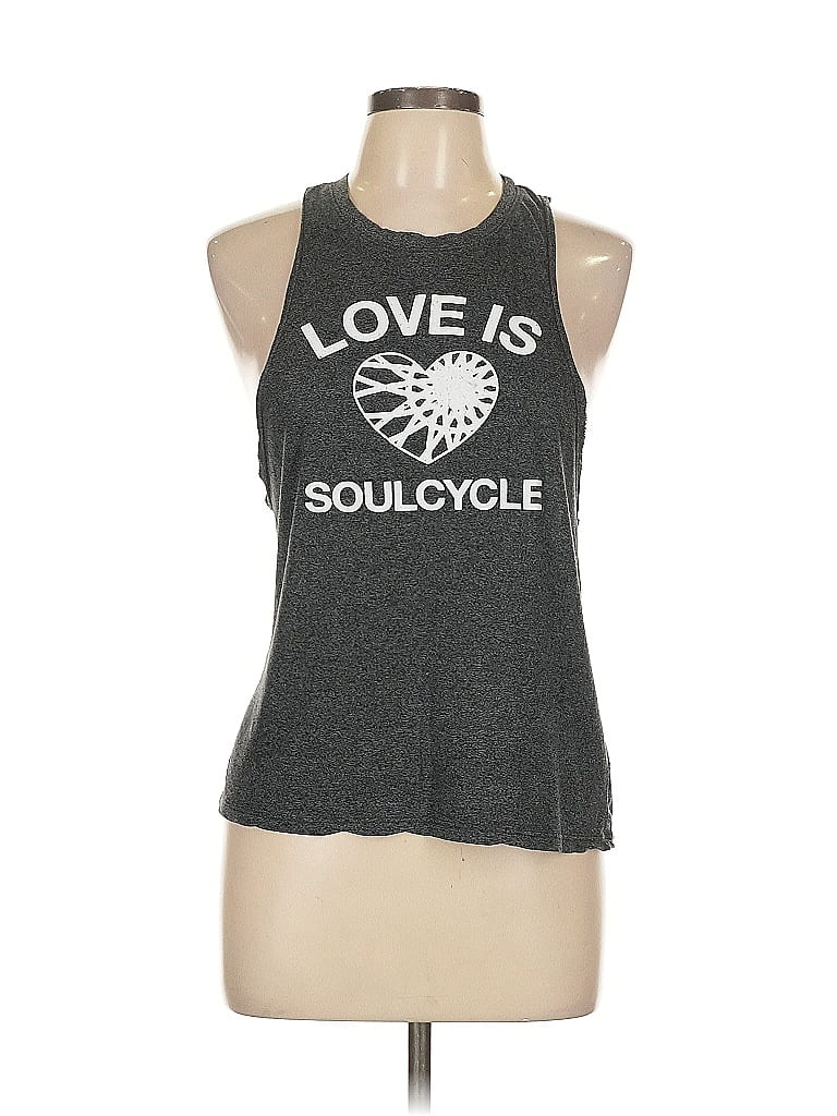 Pre-owned Soulcycle Sleeveless Top Gray Halter Neckline Tops