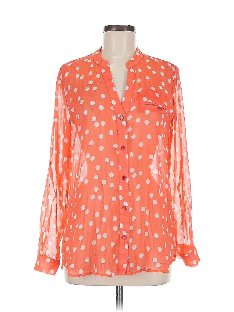 Pre-owned Kut From The Kloth Long Sleeve Blouse In Orange