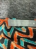 Olivia Moon 100% Polyester Chevron-herringbone Orange Teal 3/4 Sleeve Blouse Size M - photo 7