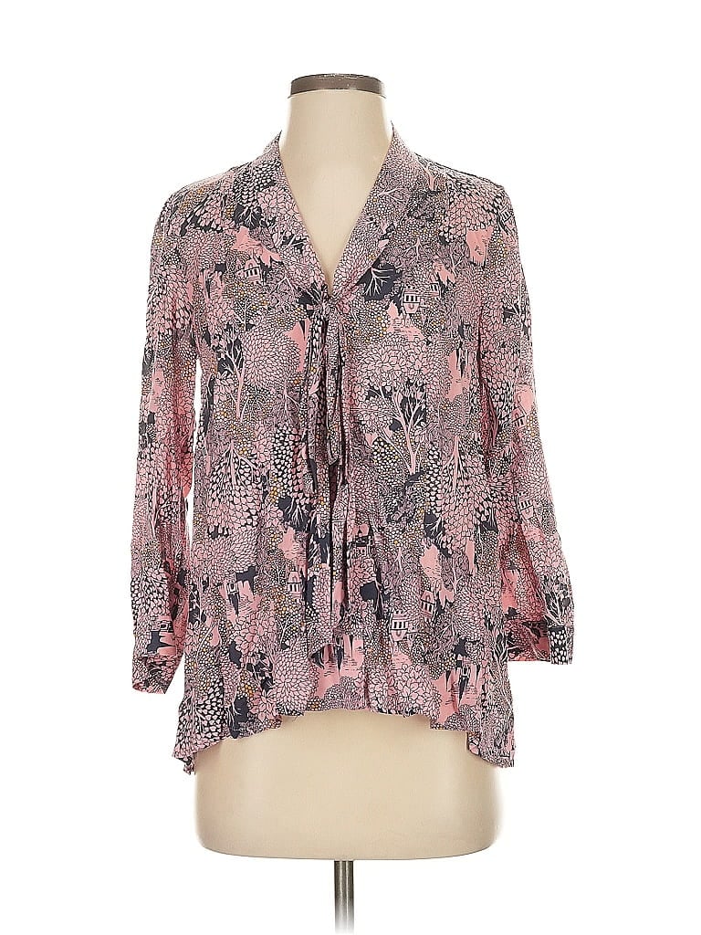 Pre-owned 52 Conversations By Anthropologie 3/4 Sleeve Blouse In Pink