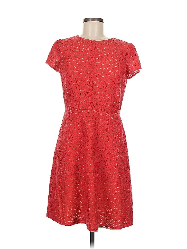 Pre-owned Ann Taylor Loft Cocktail Dress In Red