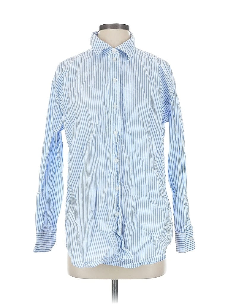 Pre-owned Universal Thread Long Sleeve Button Down Shirt In Blue