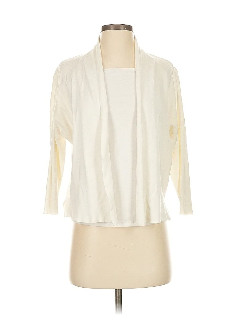 Pre-owned Ann Taylor Cardigan Sweater In White