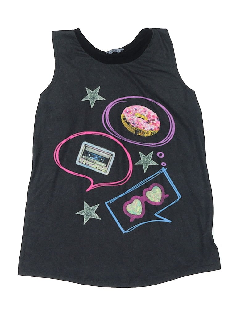 Click to view more detailed imagery on our partner's website Pre-owned Terez Kids' Tank Top Black Sweetheart Neckline Tops