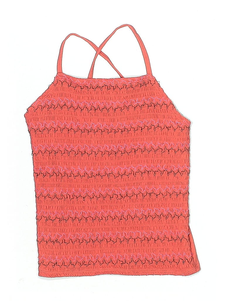 Pre-owned Justice Kids' Sleeveless Top Orange Halter Neckline Tops