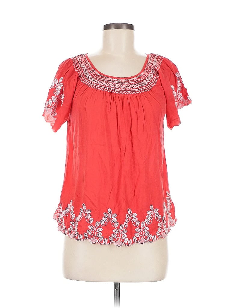 Pre-owned Twenty One Short Sleeve Blouse In Red