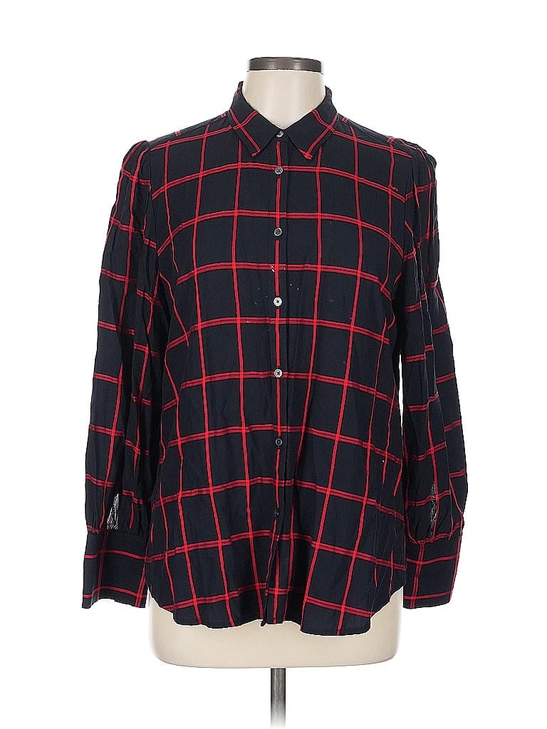 Pre-owned Ann Taylor Loft Long Sleeve Button Down Shirt In Blue