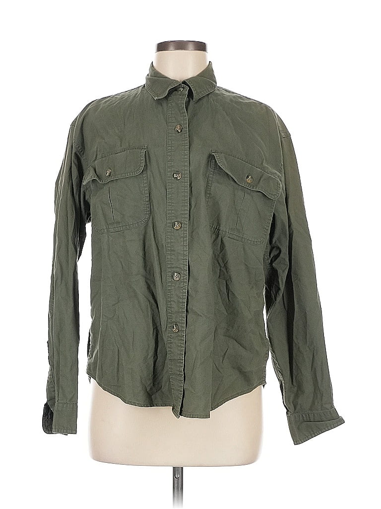 Pre-owned Cabela's Long Sleeve Button Down Shirt In Green