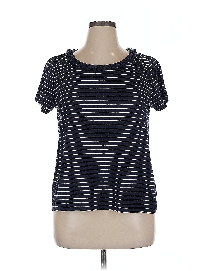 Pre-owned Talbots Short Sleeve Top Blue Crew Neck Tops