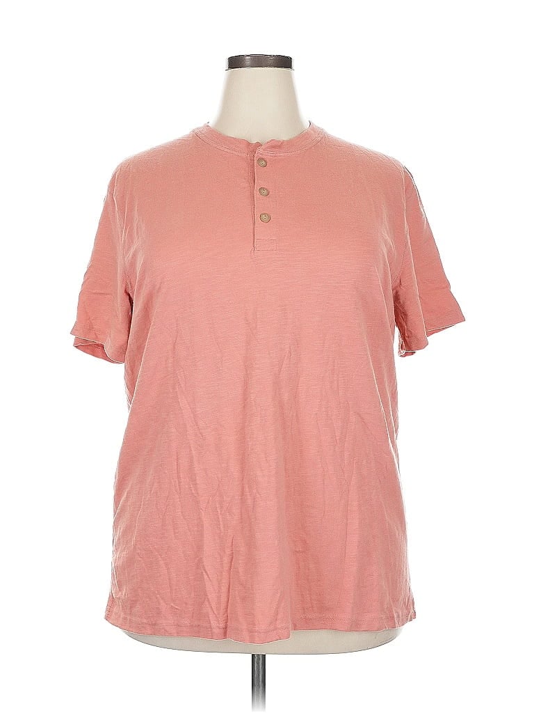Pre-owned Sonoma Goods For Life Short Sleeve Henley Shirt In Pink