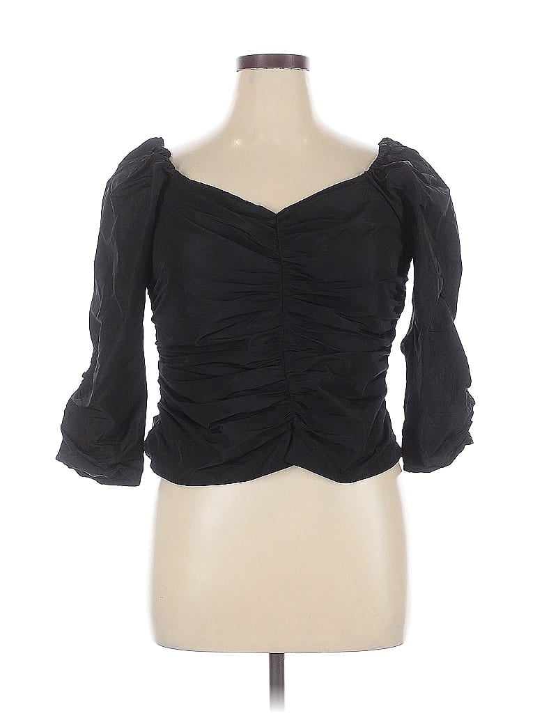 SOMETHING NAVY Pre-owned 3/4 Sleeve Blouse In Black