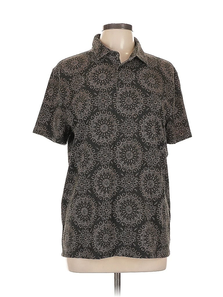 Pre-owned Express Short Sleeve Polo Shirt In Black