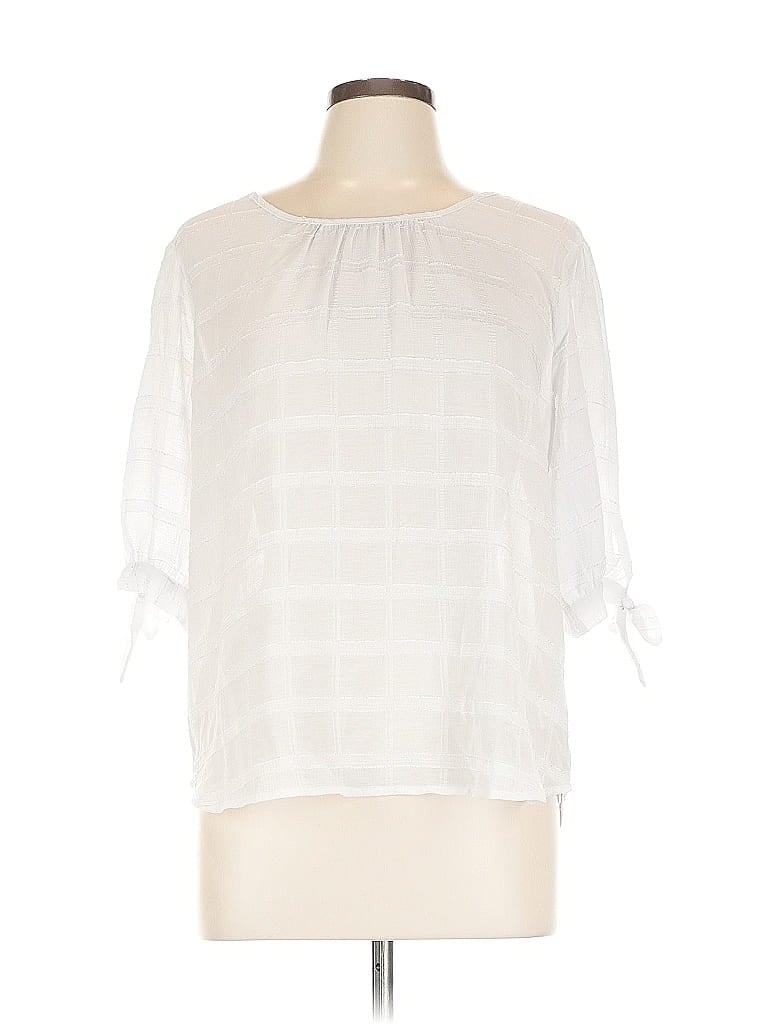 Click to view more detailed imagery on our partner's website Pre-owned Counterparts 3/4 Sleeve Blouse In White