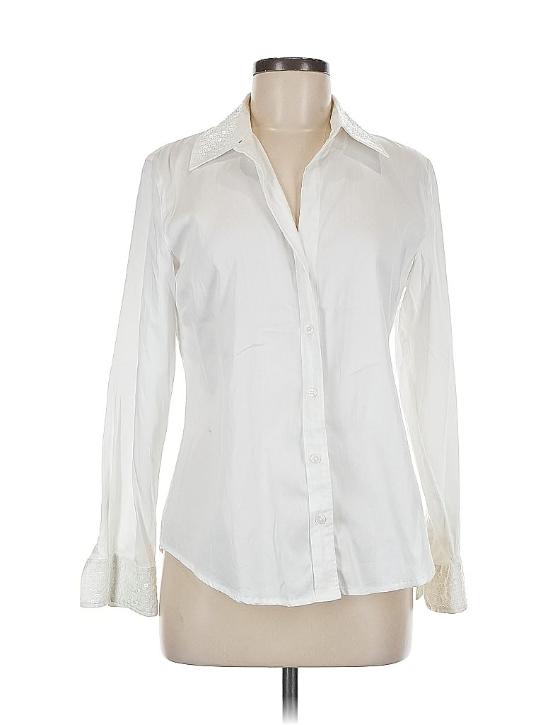 Click to view more detailed imagery on our partner's website Pre-owned Chico's Long Sleeve Blouse In White