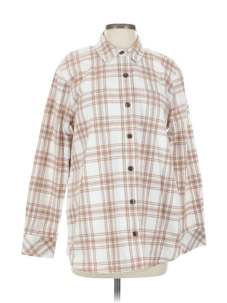 Pre-owned J.crew Factory Store Long Sleeve Button Down Shirt In White