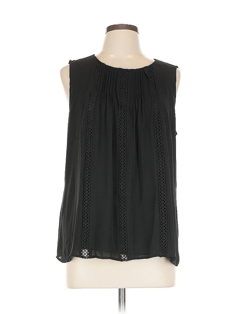 Pre-owned Ann Taylor Sleeveless Blouse In Black