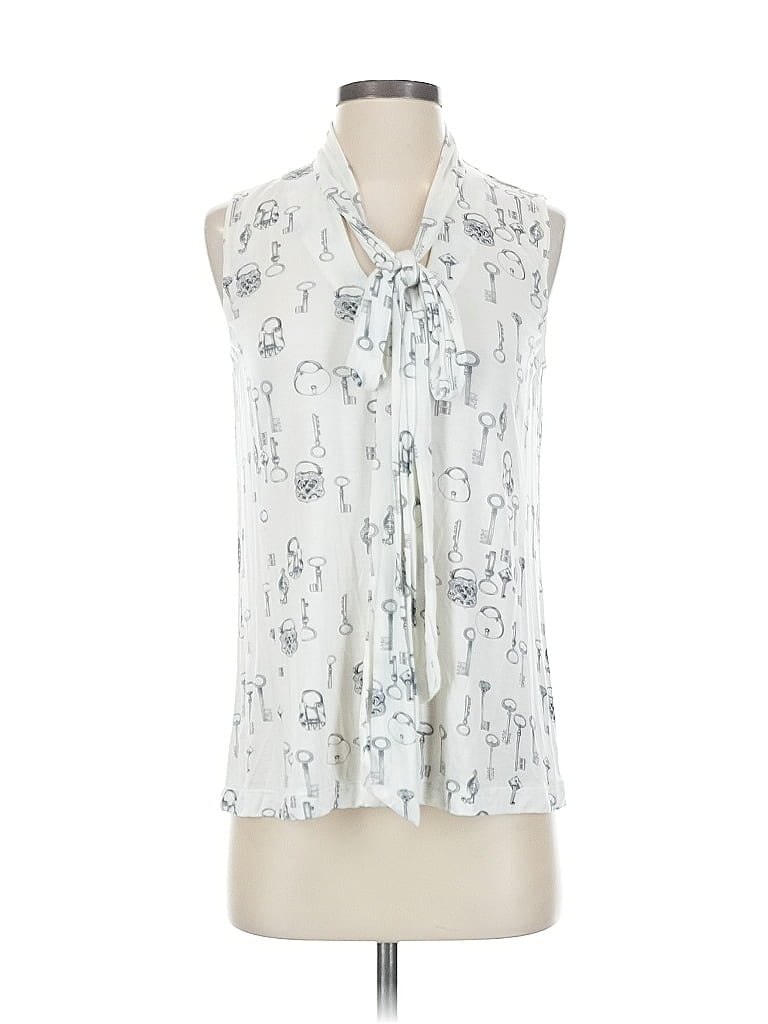 Pre-owned Cabi Sleeveless Blouse In White