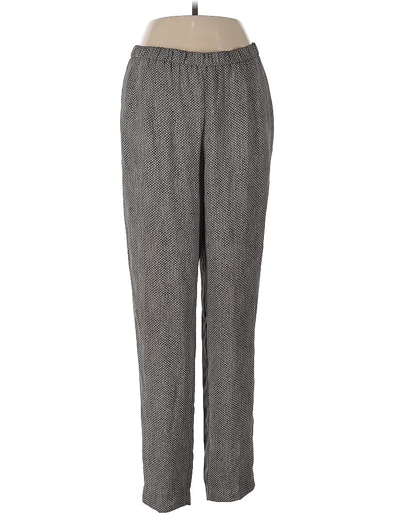 Pre-owned Eileen Fisher Silk Pants In Gray