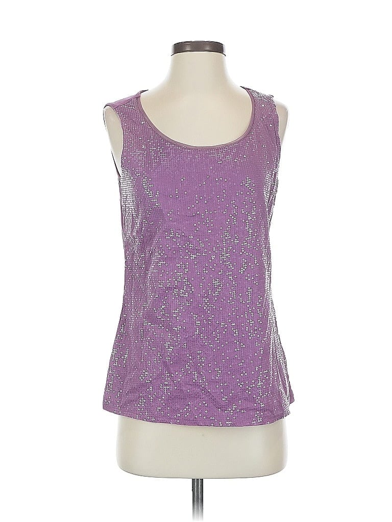 Click to view more detailed imagery on our partner's website Pre-owned Coldwater Creek Sleeveless Top Purple Scoop Neck Tops