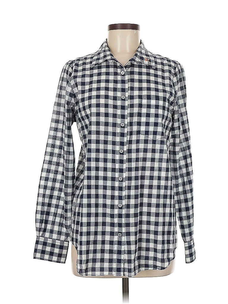 Pre-owned J.crew Factory Store Long Sleeve Button Down Shirt In Blue