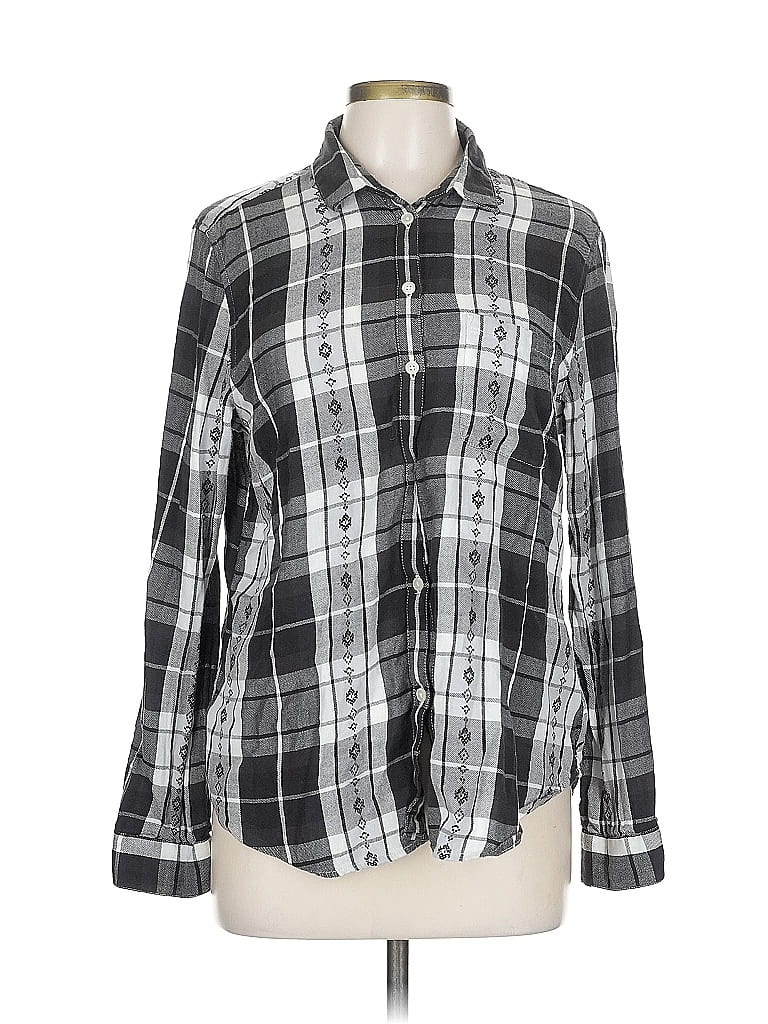 Pre-owned American Eagle Outfitters Long Sleeve Button Down Shirt In Black