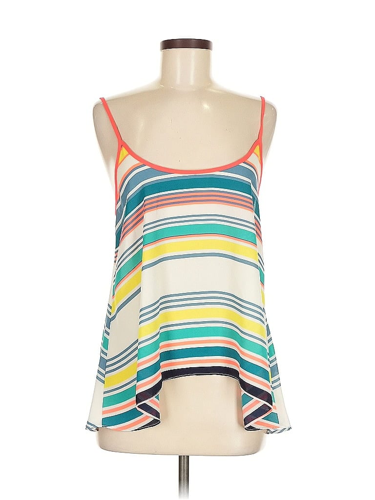 Pre-owned Aqua Tank Top Ivory Strapless Neckline Tops In White