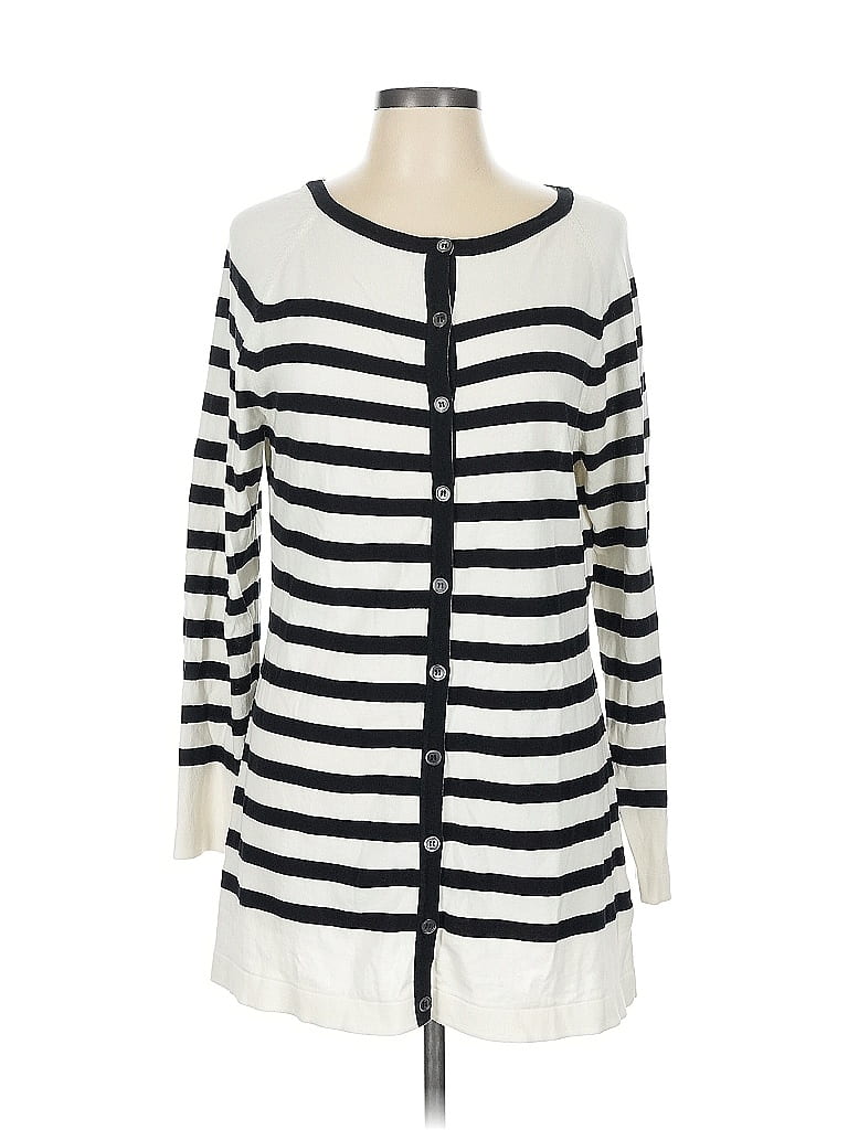 Pre-owned Doncaster Collection Cardigan Sweater In White